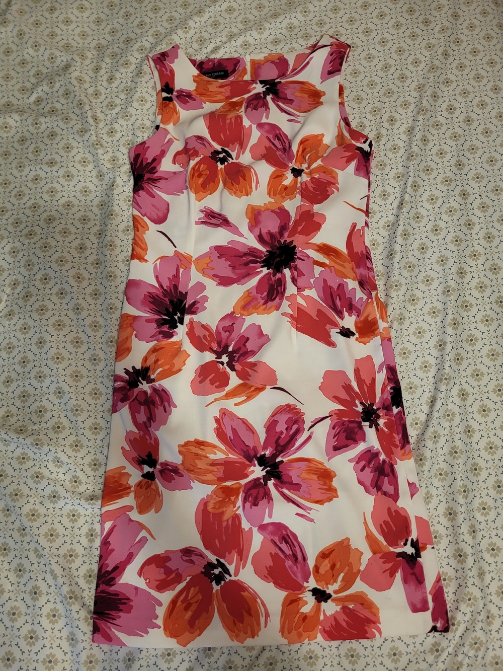 Mario Serrani Pink, Orange & White Floral Dress